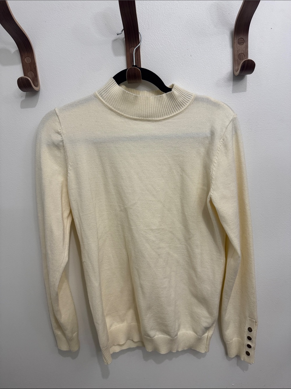 Men's Cream Mock Neck Sweater